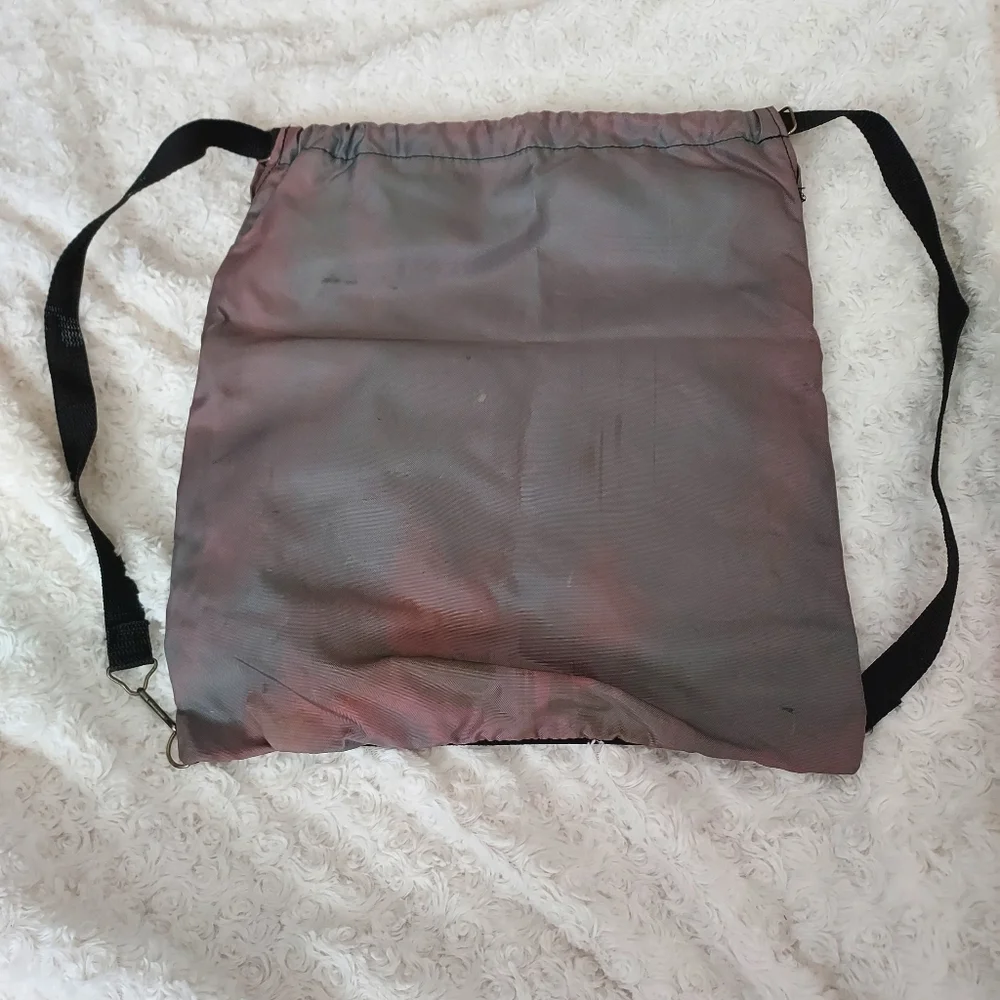 Adidas Trefoil sturdy thick gauge gray mini Drawstring tote bag backpack Hiking
